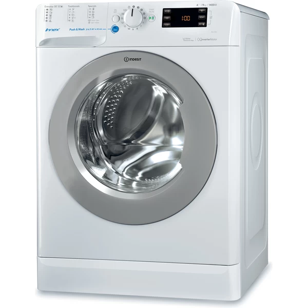 Indesit Washing machine Free-standing BWE 91483X WSSS EX White Front loader A+++ Perspective
