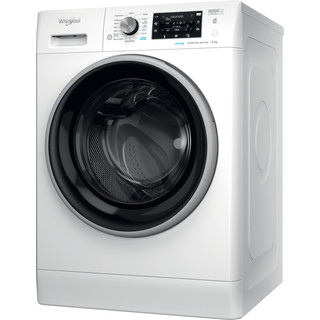 Whirlpool Washing machine Free-standing FFD 8448 BSV UK White Front loader C Perspective