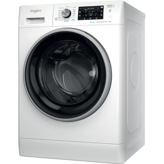 Whirlpool Washing machine Freestanding FFD 8448 BSV UK White Front loader C Perspective