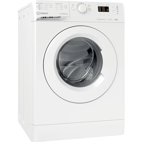 Indsit Maşină de spălat rufe Independent MTWA 81484 W EU Alb Încărcare frontală C Perspective