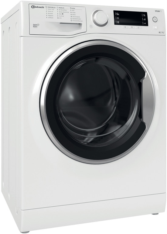 Bauknecht Waschtrockner Standgerät WATK Sense 97D6 N EU Weiss Frontlader Perspective