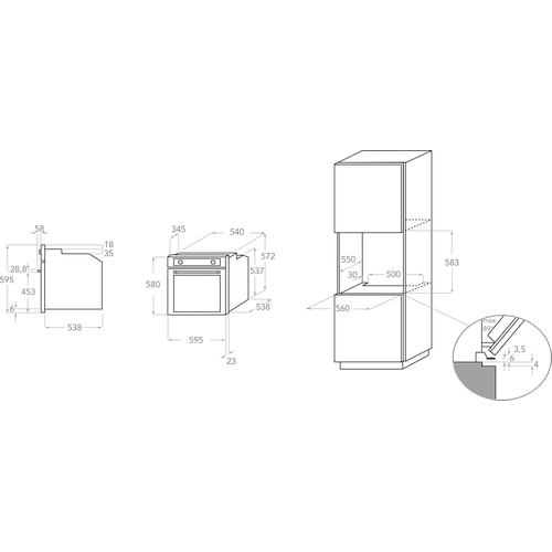 Kitchenaid OVEN Built-in KOGSS 60600 Electric A+ Technical drawing