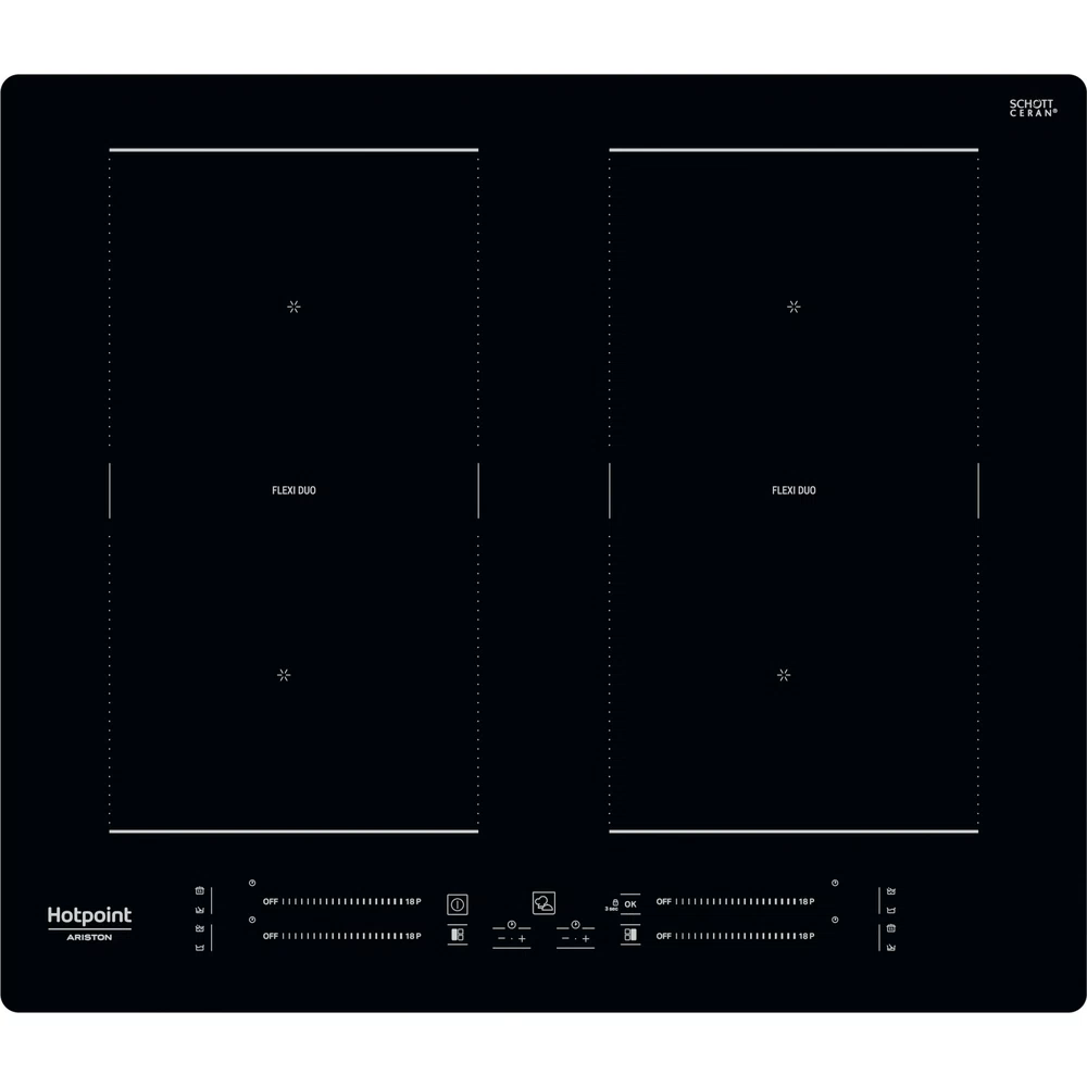 Hotpoint_Ariston Table de cuisson HS 5160C NE Noir Induction vitroceramic Frontal