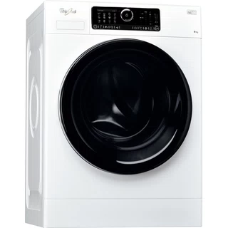 Whirlpool Washing machine Freestanding FSCR 90430 White Front loader A+++ Perspective