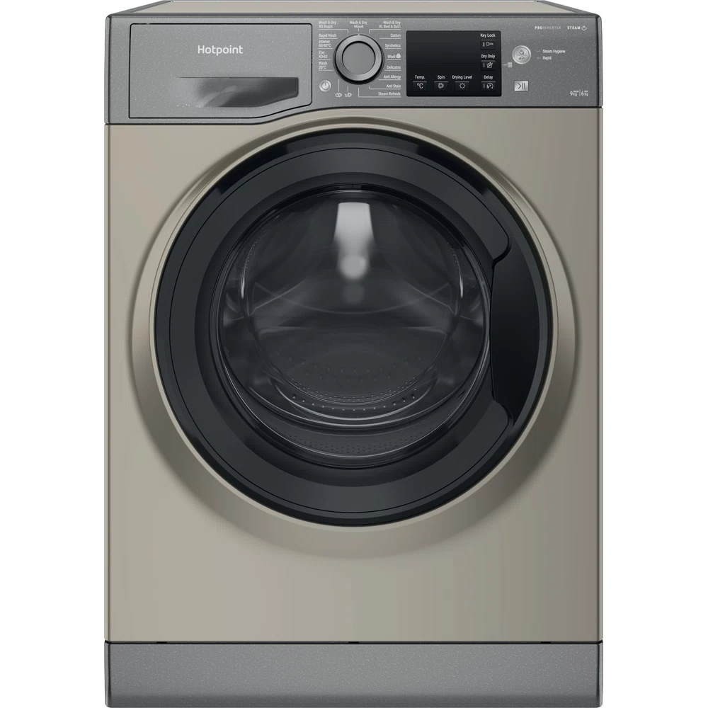 Hotpoint Washer dryer Free-standing NDB 9635 GK UK Graphite Front loader Frontal