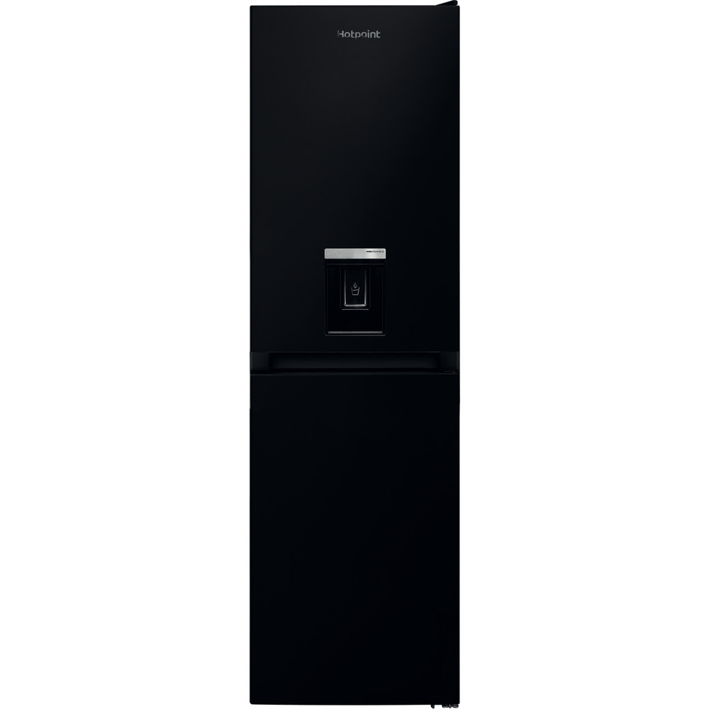 12+ Hotpoint black fridge freezer with water dispenser info