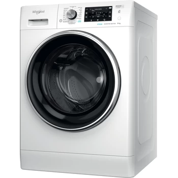 Whirlpool Lave-linge Pose-libre FFDBE 9638 BCEV F Blanc Frontal D Perspective