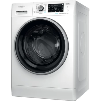 Whirlpool Lave-linge Pose-libre FFDBE 8458 BSEV F Blanc Frontal B Perspective