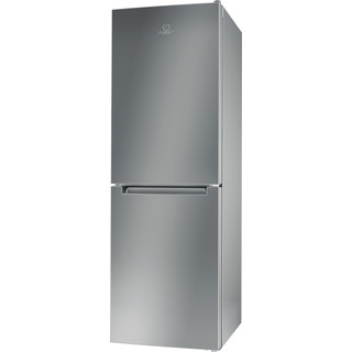 Indesit Fridge/freezer combination Free-standing LD70 N1 S Silver 2 doors Perspective