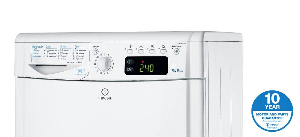 Indesit EcoTime IDCE 8450 B H Tumble Dryer In White - IDCE 8450 B H UK