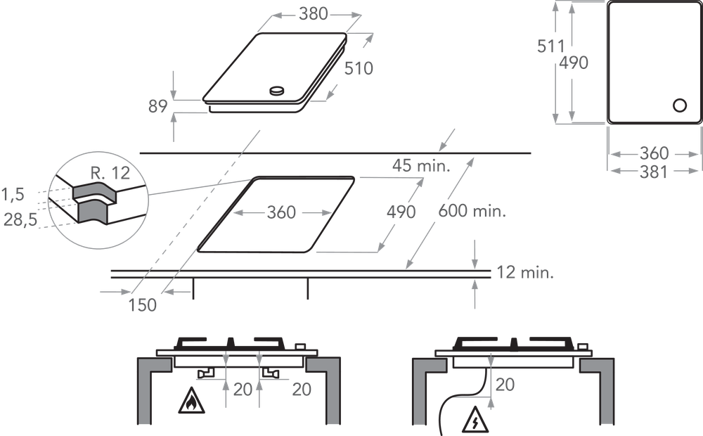 DOMINO 40 CM KitchenAid