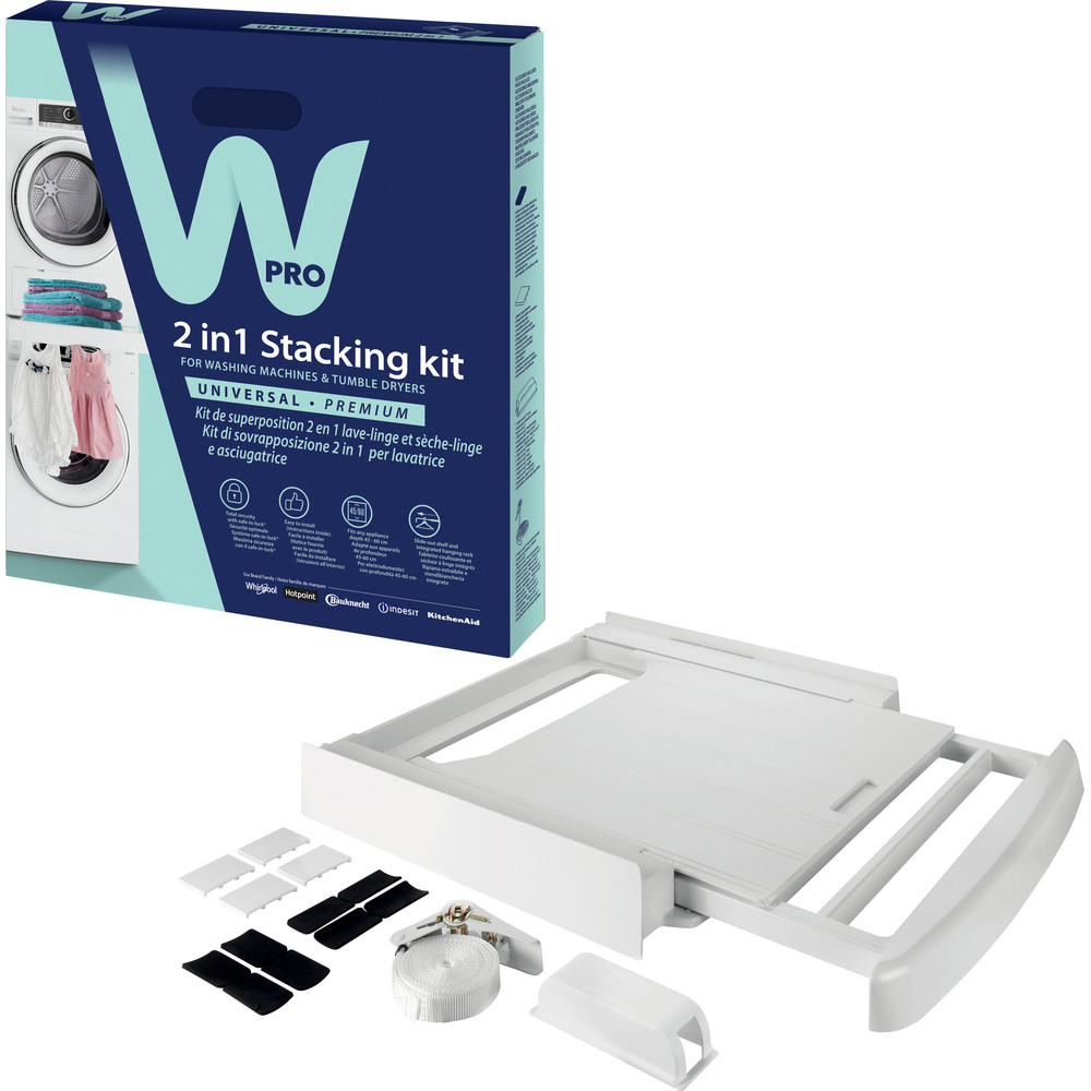 Wpro kit de superposition lave linge & sèche linge avec tablette