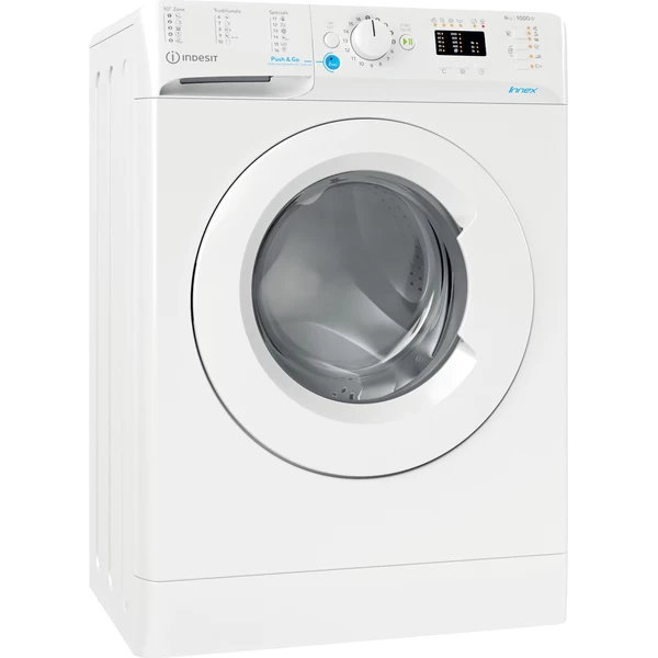 Indsit Maşină de spălat rufe Independent BWSA 61051 W EU N Alb Încărcare frontală F Perspective