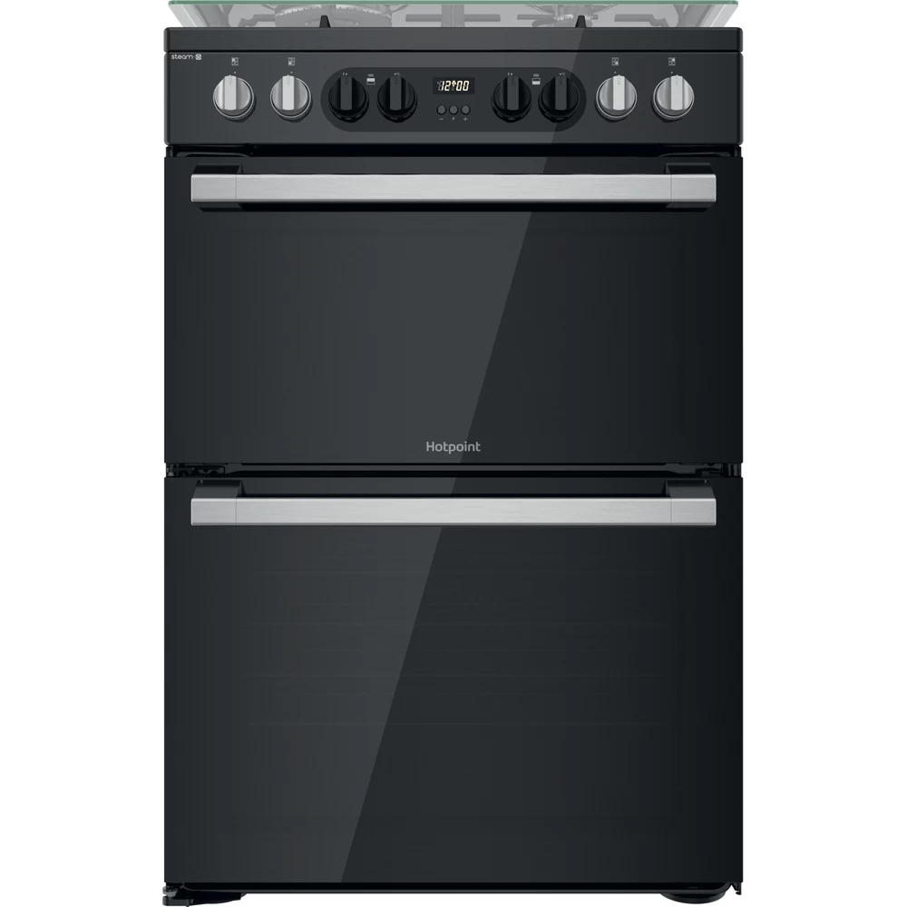 Hotpoint Double Cooker HDM67G8CCB/UK Black A Frontal