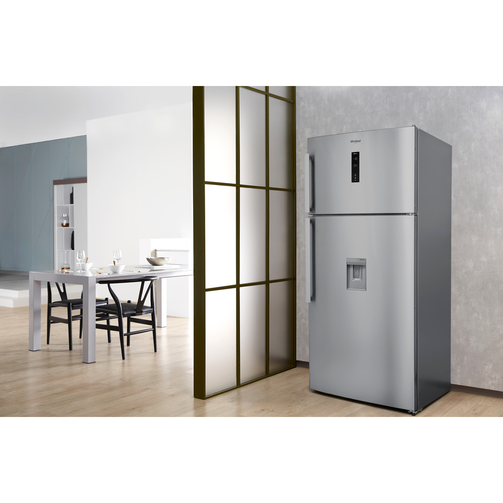 Réfrigérateur double porte posable Whirlpool: NoFrost Inox – W84TI