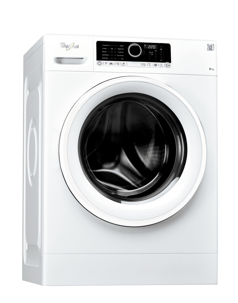 Whirlpool Washing machine Free-standing FSCR 80211 White Front loader A+++ Perspective