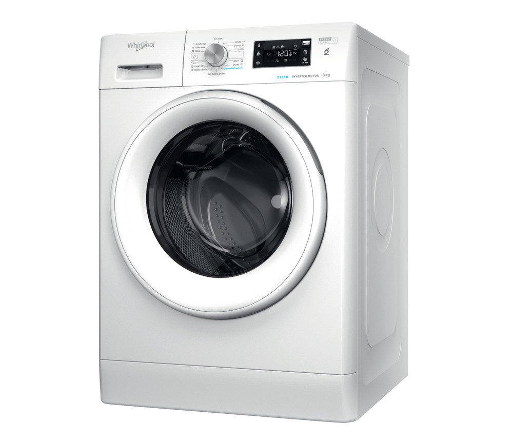 Whirlpool Washing machine Samostojeća FFB 8258 WV EE Bela Prednje punjenje Perspective