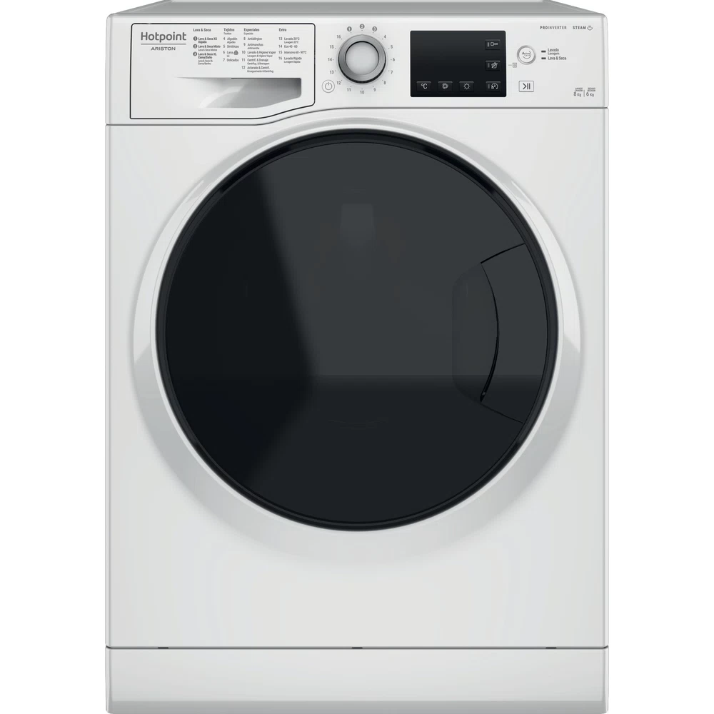 Hotpoint_Ariston Máquina de lavar e secar roupa Livre Instalação NDB 8636 DA SPT Branco Carga Frontal Frontal