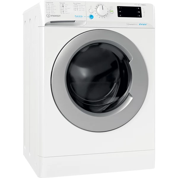Indesit Mašina za pranje i sušenje veša Samostojeći BDE 761483X WS EE N Bijela prednje punjenje Perspective
