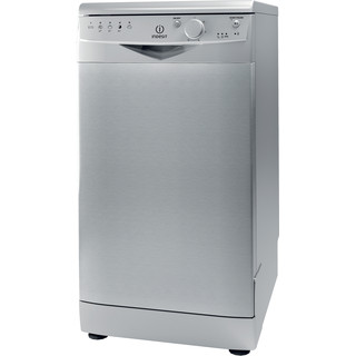 Посудомийна машина Indesit: вузька, сріблястий колір