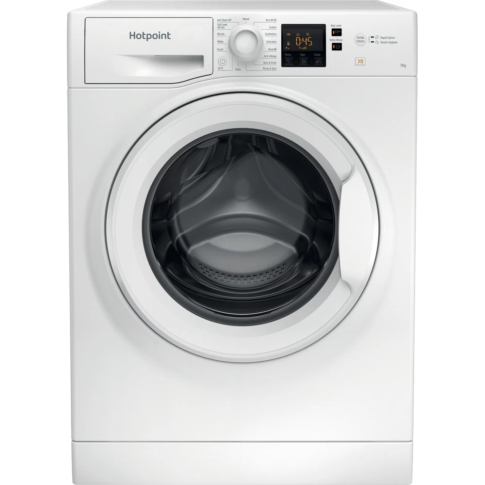 Hotpoint Washing machine Free-standing NSWM 743U W UK N White Front loader D Frontal