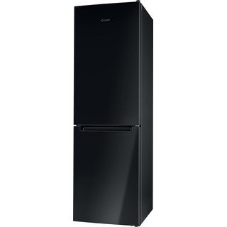 Indesit Réfrigérateur combiné Pose-libre LI8 S2E K Noir 2 portes Perspective