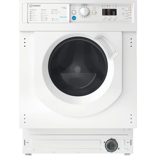 Indesit Washer dryer Built-in BI WDIL 75125 UK N White Front loader Frontal