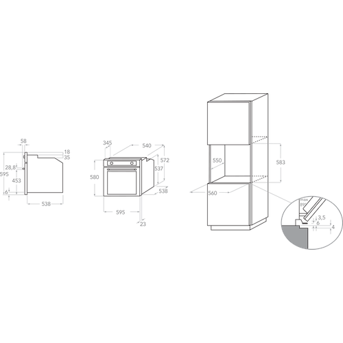 Kitchenaid OVEN Built-in KOHSP 60604 Electric A+ Technical drawing