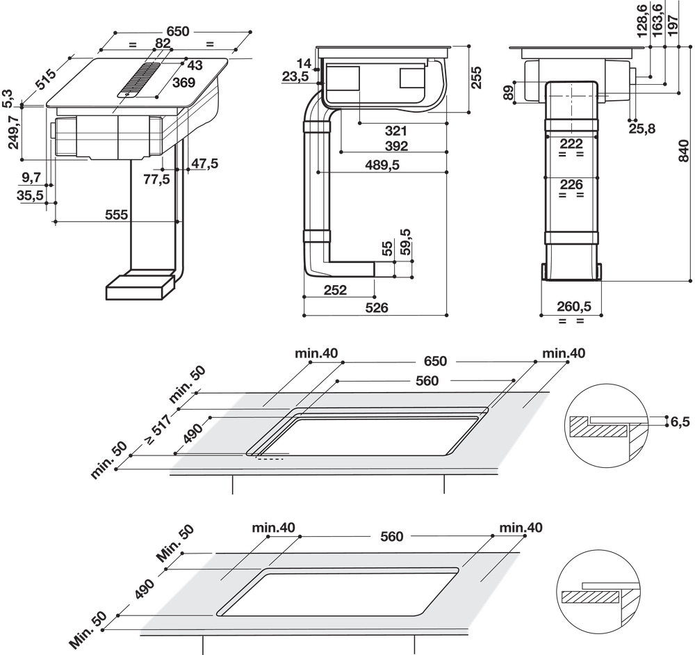 Ontluchtingskookplaat Whirlpool - WVH 1065B F KIT | Whirlpool Belux