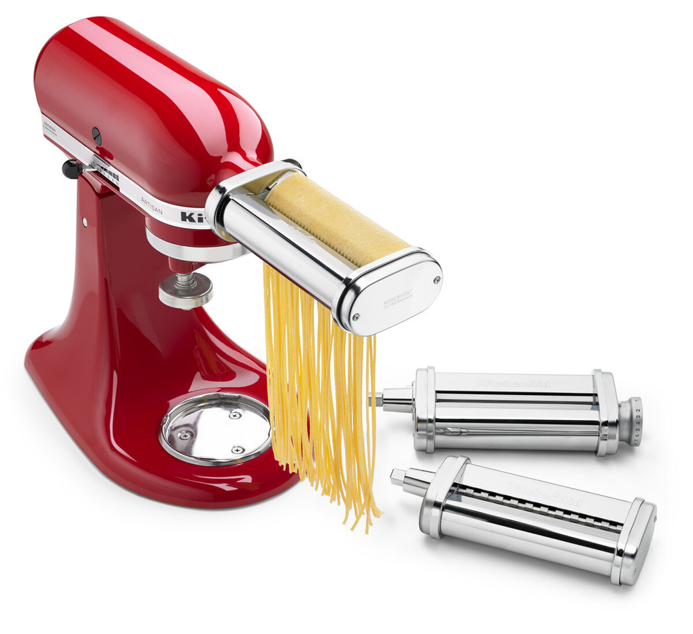un rouleau à pâtes et une brosse de nettoyage Kit de fixation pour machine à pâtes KitchenAid comprenant un rouleau à nouilles un coupe-spaghetti 