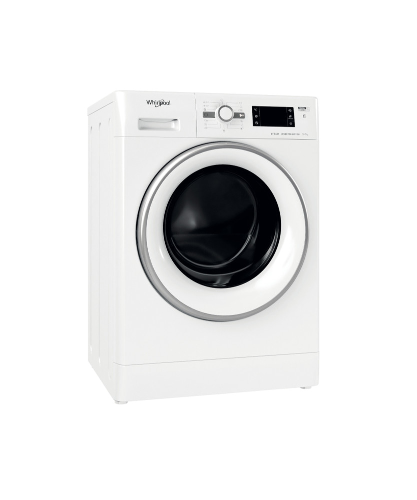 Whirlpool Mašina za pranje i sušenje veša Samostojeći FWDG 971682E WSV EU N Bela Prednje punjenje Perspective