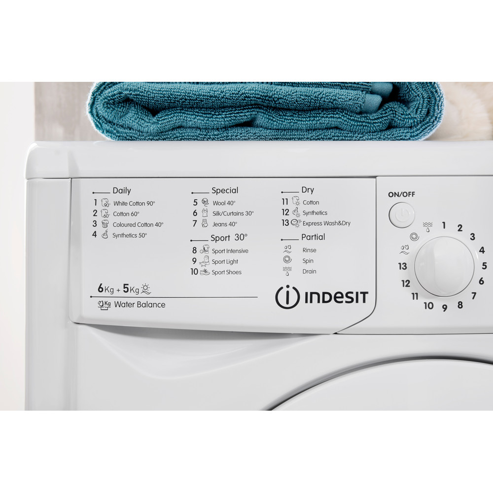 Indesit Ecotime IWDD 6105 B ECO Washer Dryer in White - IWDD 6105 B ECO UK