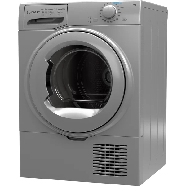 Indesit Dryer I2 D81S UK Silver Perspective