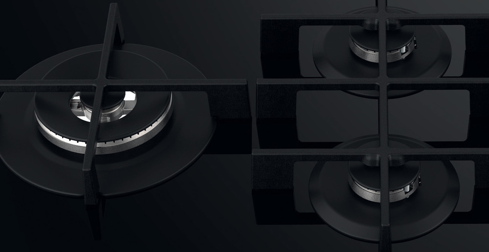 5 burner gas hob 90cm black