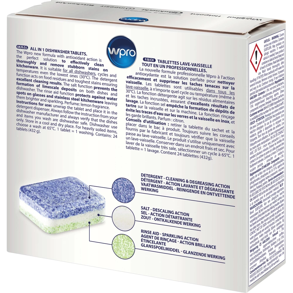 Tablette pour lave-vaisselle - nettoyage complet en sachet hydrosoluble -  V-SEL TAB