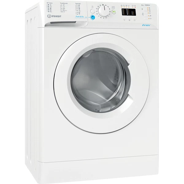 Indsit Maşină de spălat rufe Independent BWSA 61051 W EU N Alb Încărcare frontală F Perspective