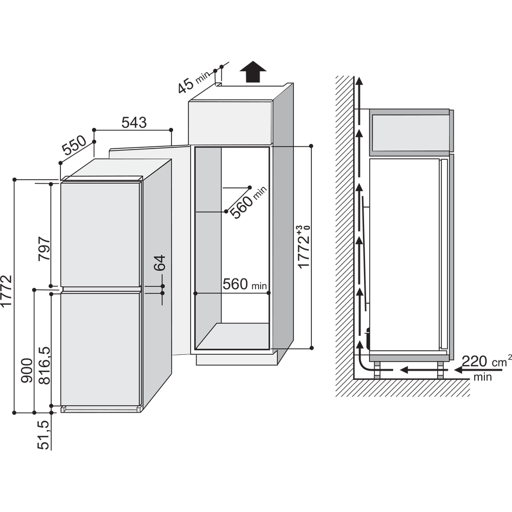 Indesit In C 325 Ff 1 Integrated Fridge Freezer In White In C