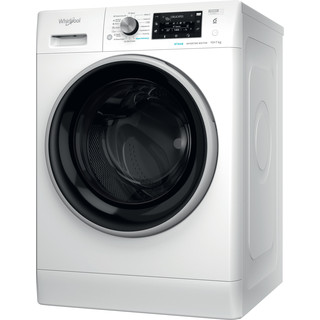 Whirlpool Πλυντήριο-στεγνωτήριο Ελεύθερο FFWDD 107426 BSV EE Λευκό Front loader Perspective