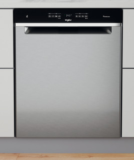 Whirlpool-opvaskemaskine: inox-farve, fuld størrelse - WUO 3T333 PF X