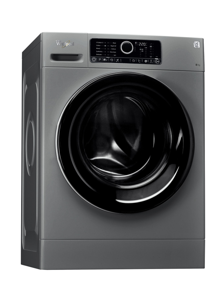 Whirlpool Washing machine Free-standing FSCR 80210 Silver Front loader A+++ Perspective