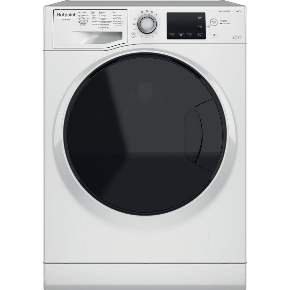 Hotpoint_Ariston Máquina de lavar e secar roupa Livre Instalação NDB 9636 DA SPT Branco Carga Frontal Frontal