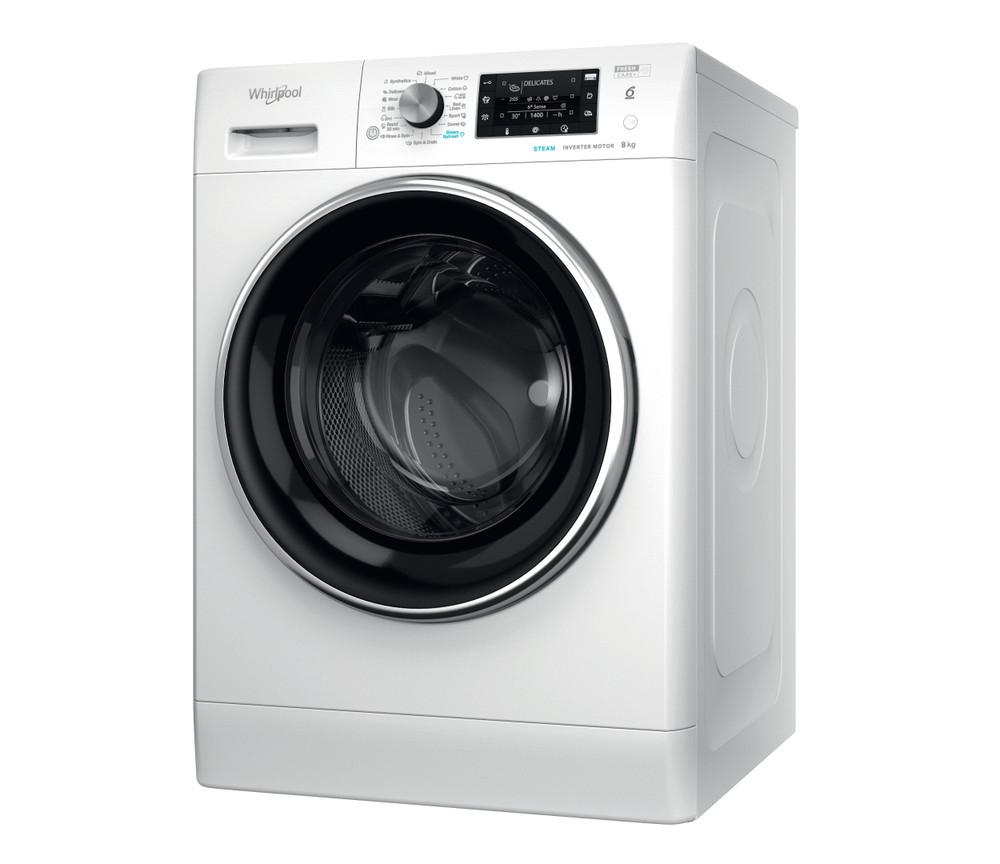 Whirlpool Washing machine Samostojeći FFD 8448 BCV EE Bela Prednje punjenje C Perspective