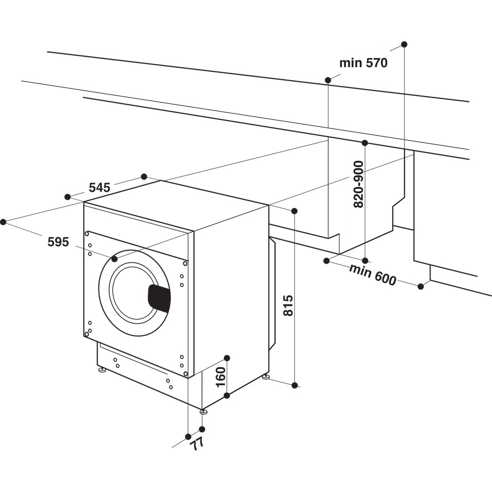 Whirlpool BI WMWG 91484 UK Integrated Washing Machine - White