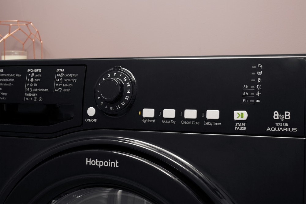 Hotpoint Aquarius TCFS 83B GK.9 Tumble Dryer - Black | Hotpoint