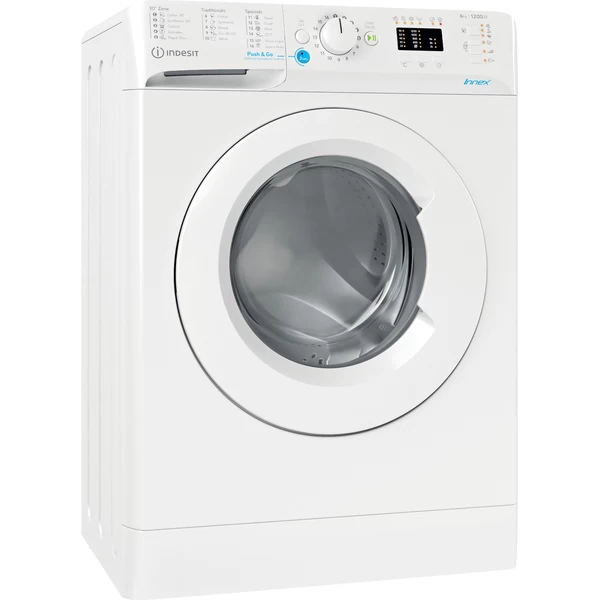 Indsit Maşină de spălat rufe Independent BWSA 61251 W EE N Alb Încărcare frontală F Perspective