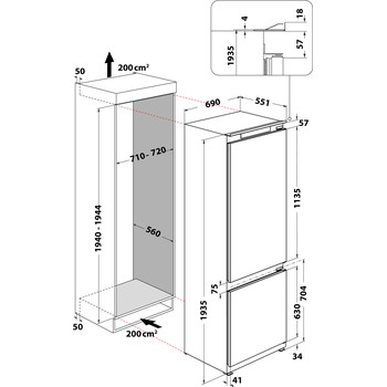 Réfrigérateur congélateur encastrable Whirlpool - WH SP70 T121