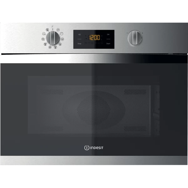 Indesit Four à micro-ondes Encastrable MWI 3445 IX Stainless Steel Électronique 40 Micro-ondes combiné 900 Frontal