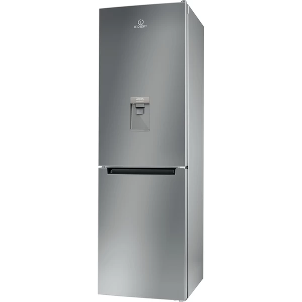 Indesit Комбиниран хладилник с камера Свободностоящи LI8 S1E S AQUA Сребрист 2 врати Perspective