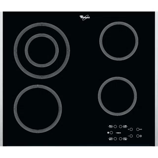 Whirlpool Table de cuisson AKT 813/LX Noir Radiant vitroceramic Frontal