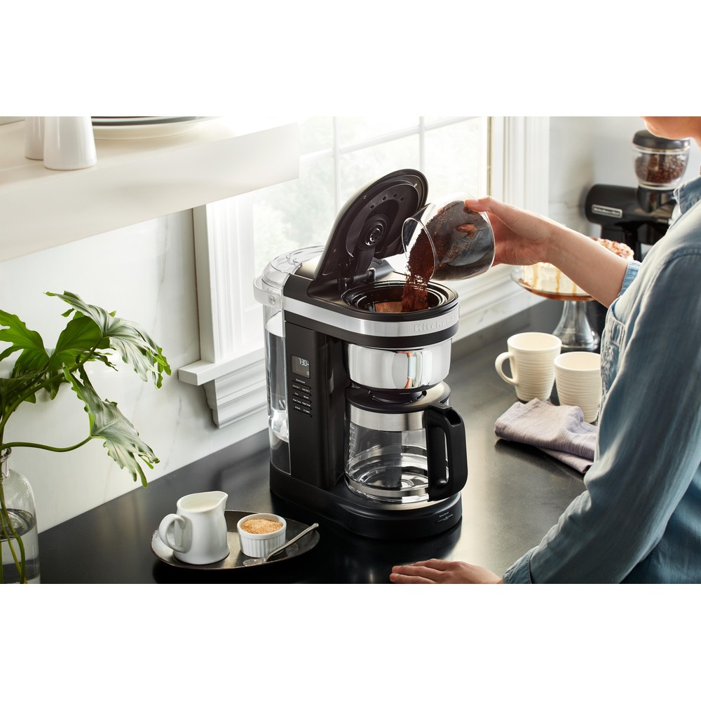 KitchenAid KCM1209OB Coffee Maker, 12 cup, Onix Black, 12 Cup Drip Coffee  Maker with Warming Plate
